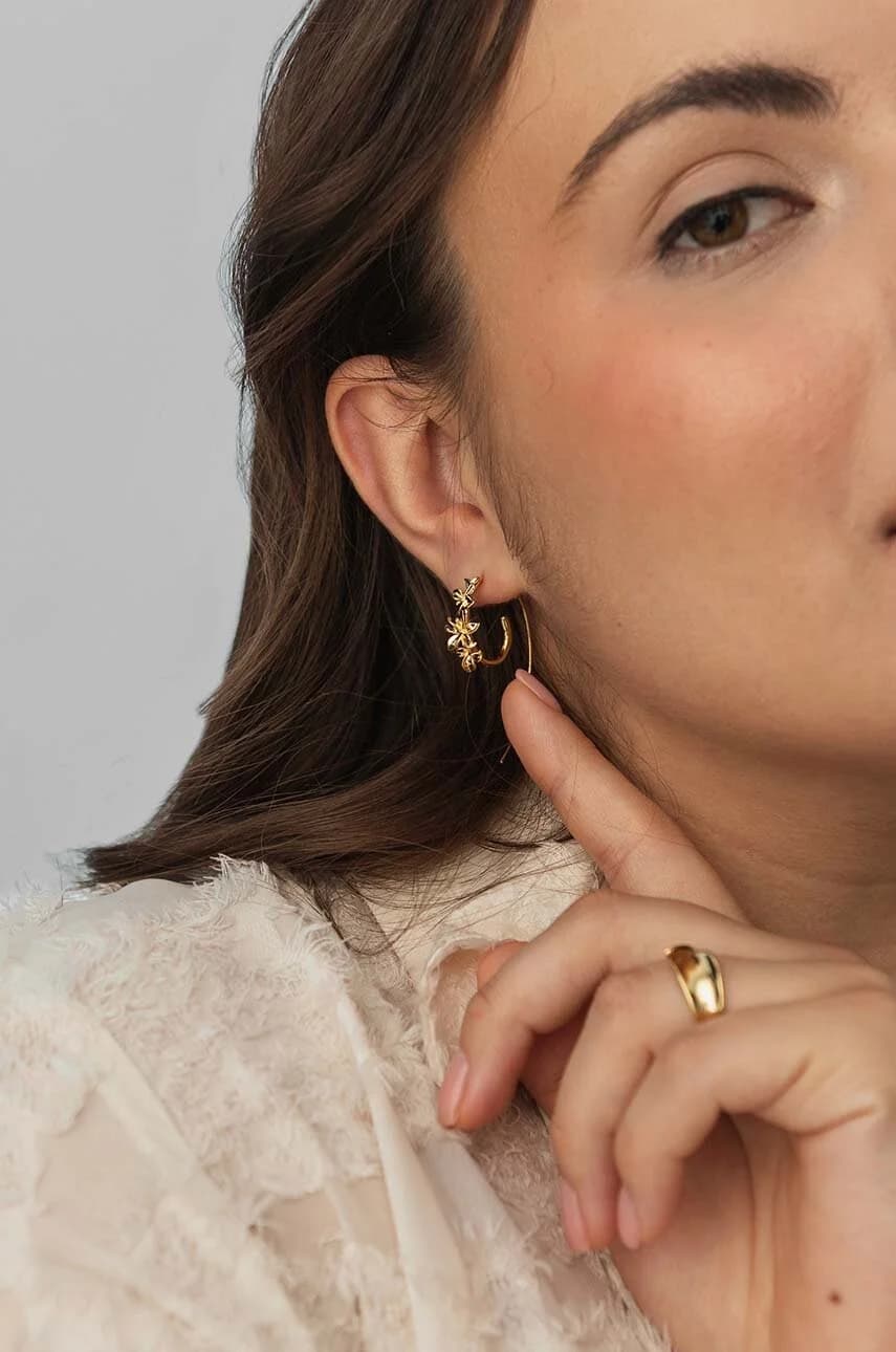 Позолоченные серебряные серьги ХИППИ - фото 3