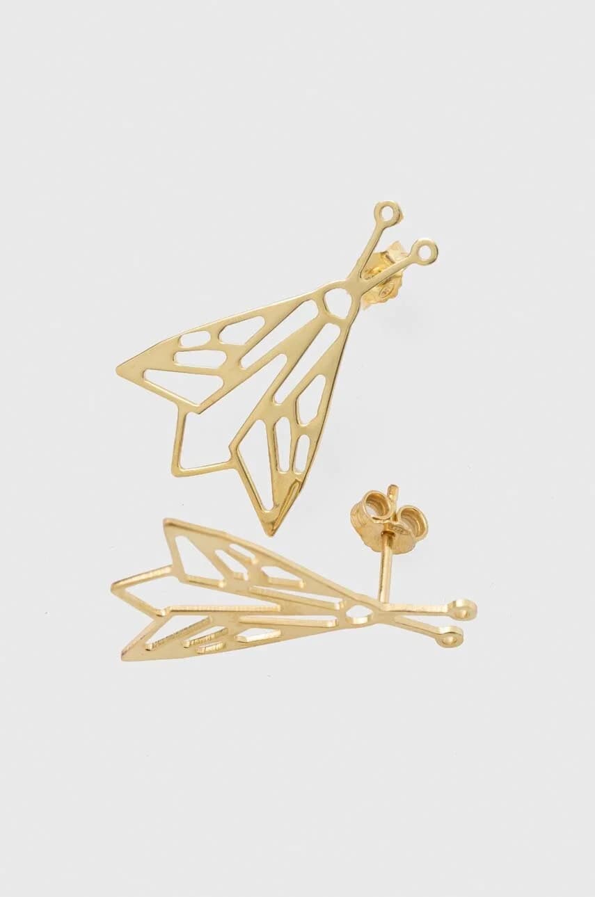 Позолоченные серебряные серьги - фото 2