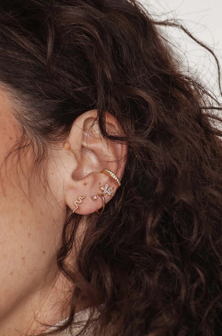 Серебристый позолоченный кафф ROCK IT - фото 2