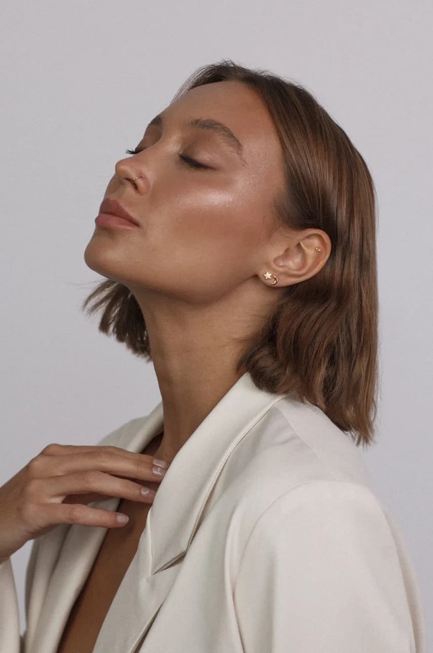 Позолоченная серебряная серьга Piercing Rock It - фото 2