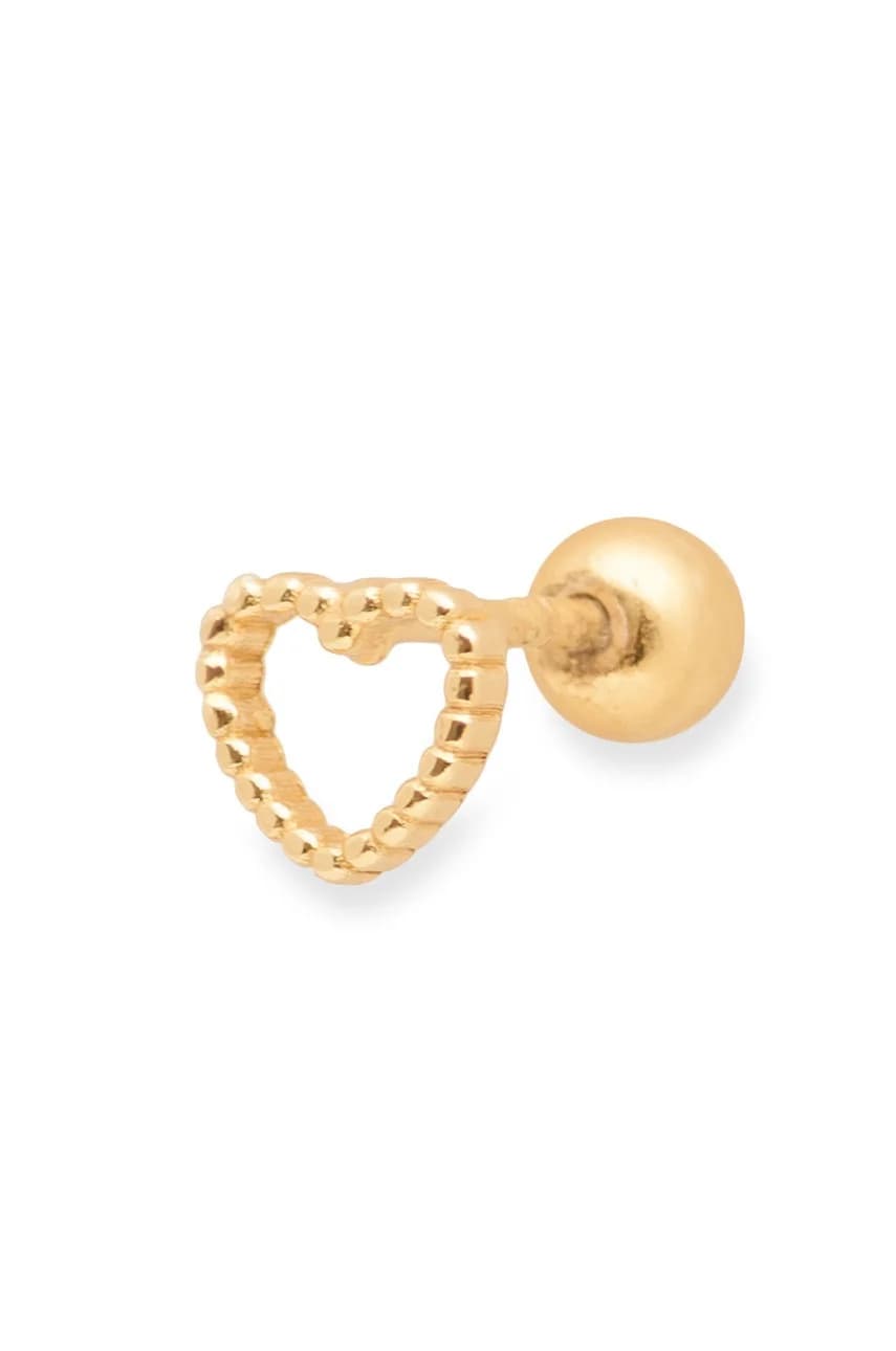 Позолоченная серебряная серьга Piercing Rock It