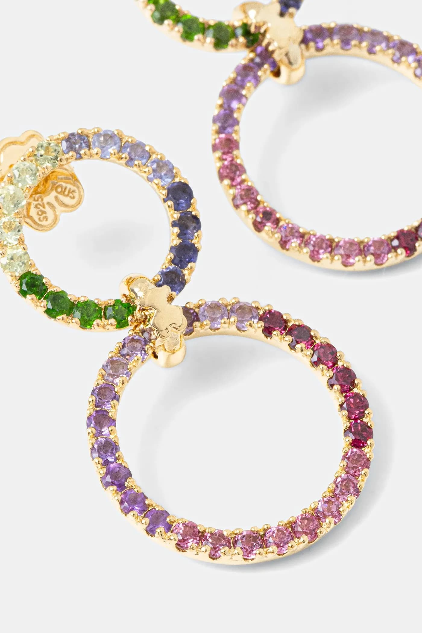 Позолоченные серебряные серьги - фото 2