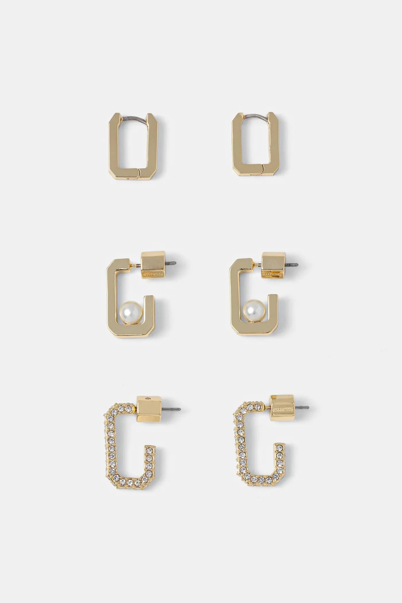 3 пары сережек золотой для женщин