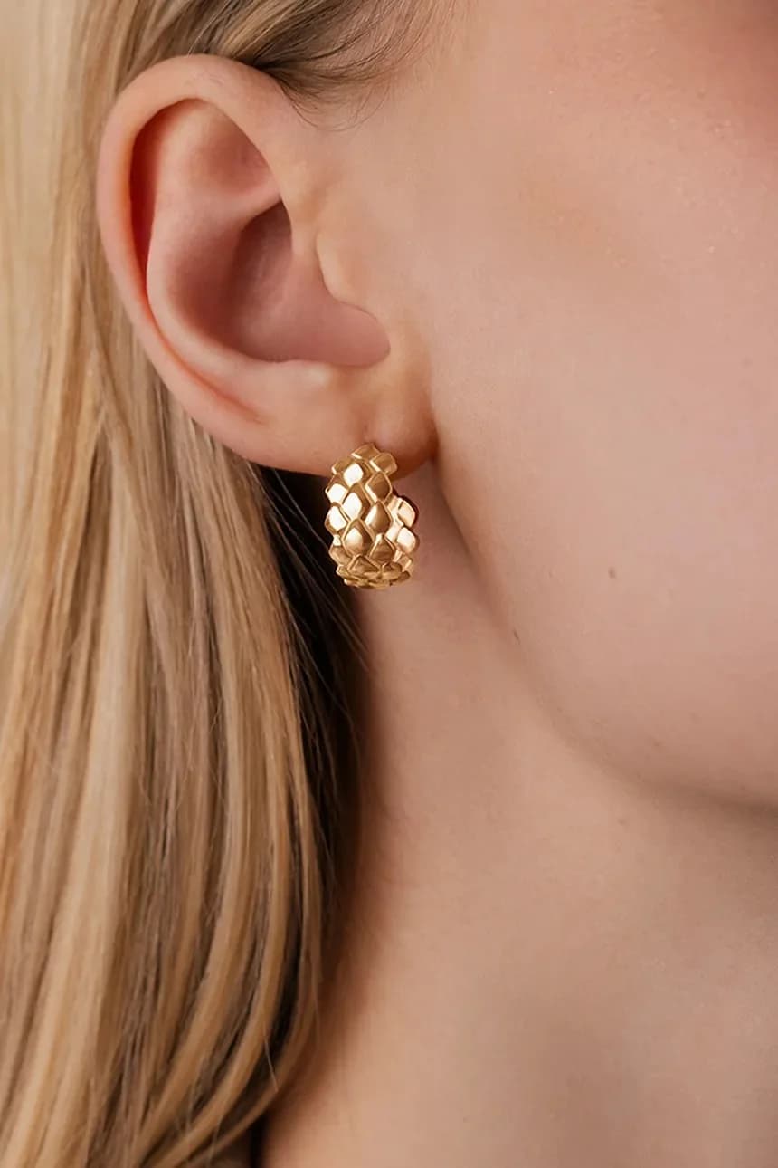 Позолоченные серьги «Змея» - фото 2