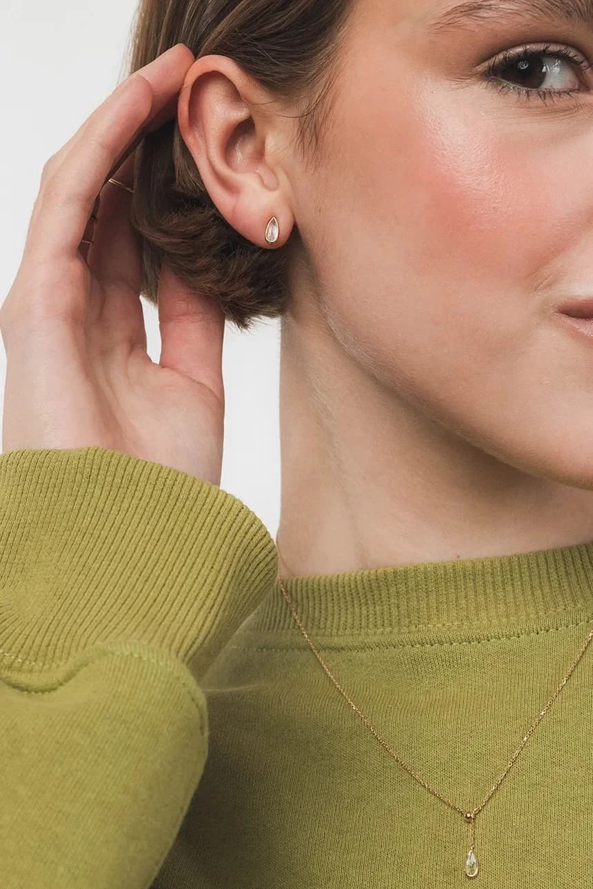 серебряные серьги DUO с позолотой - фото 3