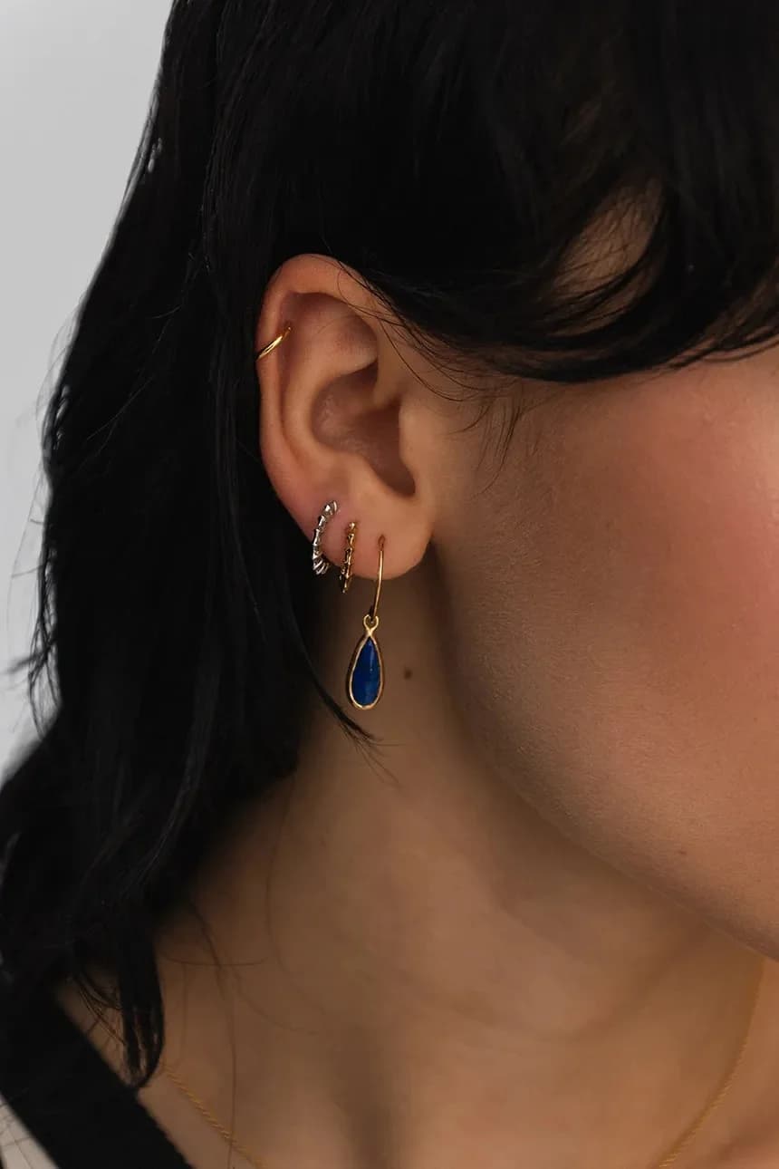 Серебряные серьги ARIEL с позолотой - фото 3