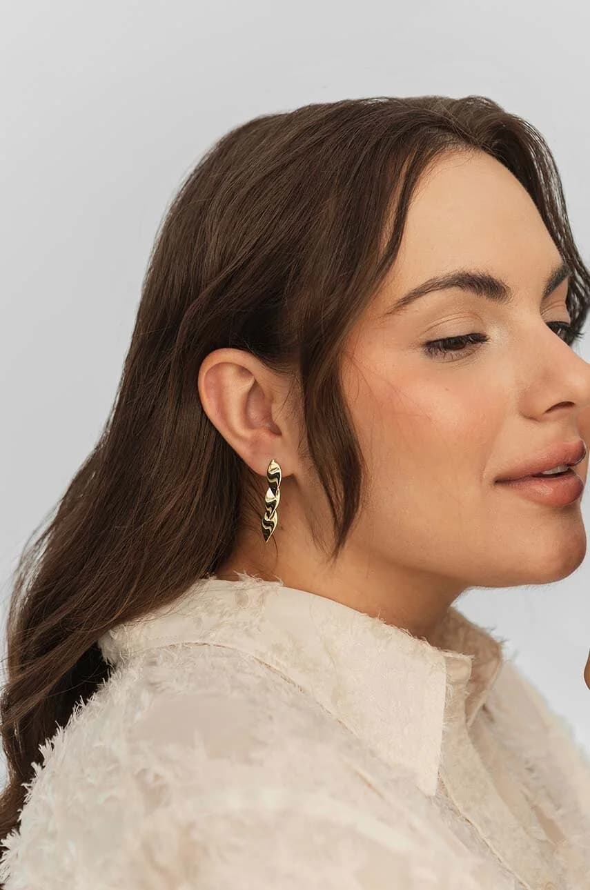 Позолоченные серебряные серьги ХИППИ - фото 3