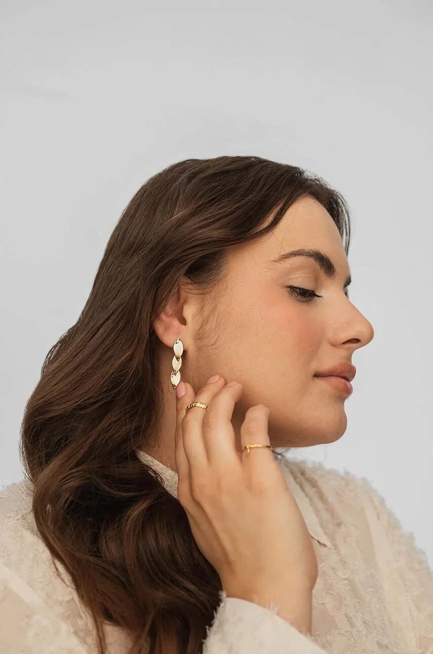 Позолоченные серебряные серьги ХИППИ - фото 4