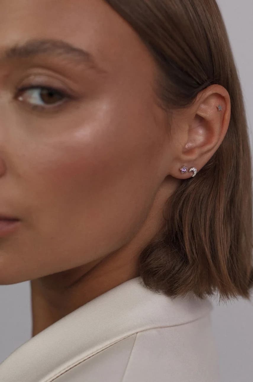 Серебряная серьга Piercing Rock It - фото 2