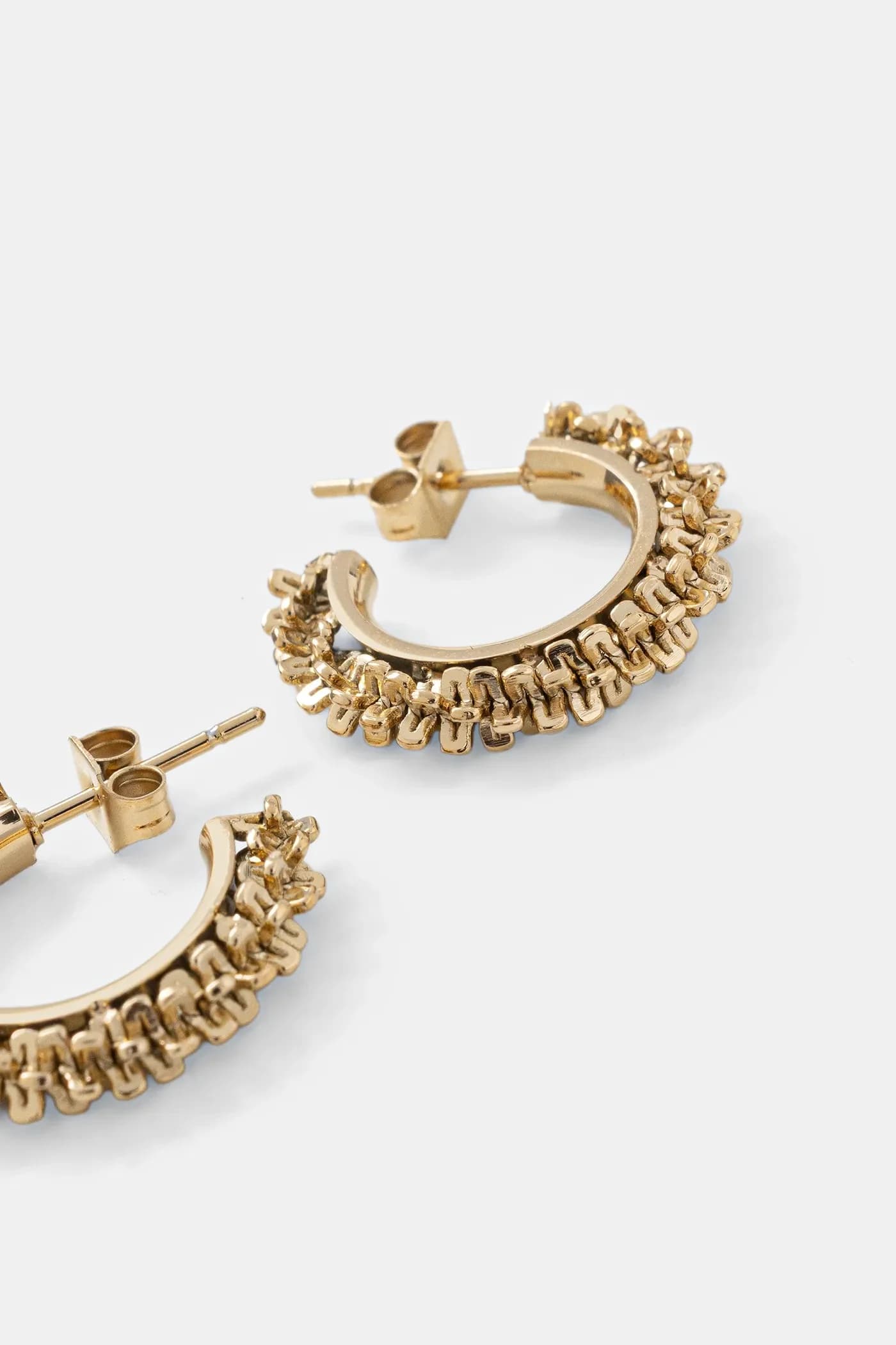 Позолоченные серьги с мишурой - фото 2