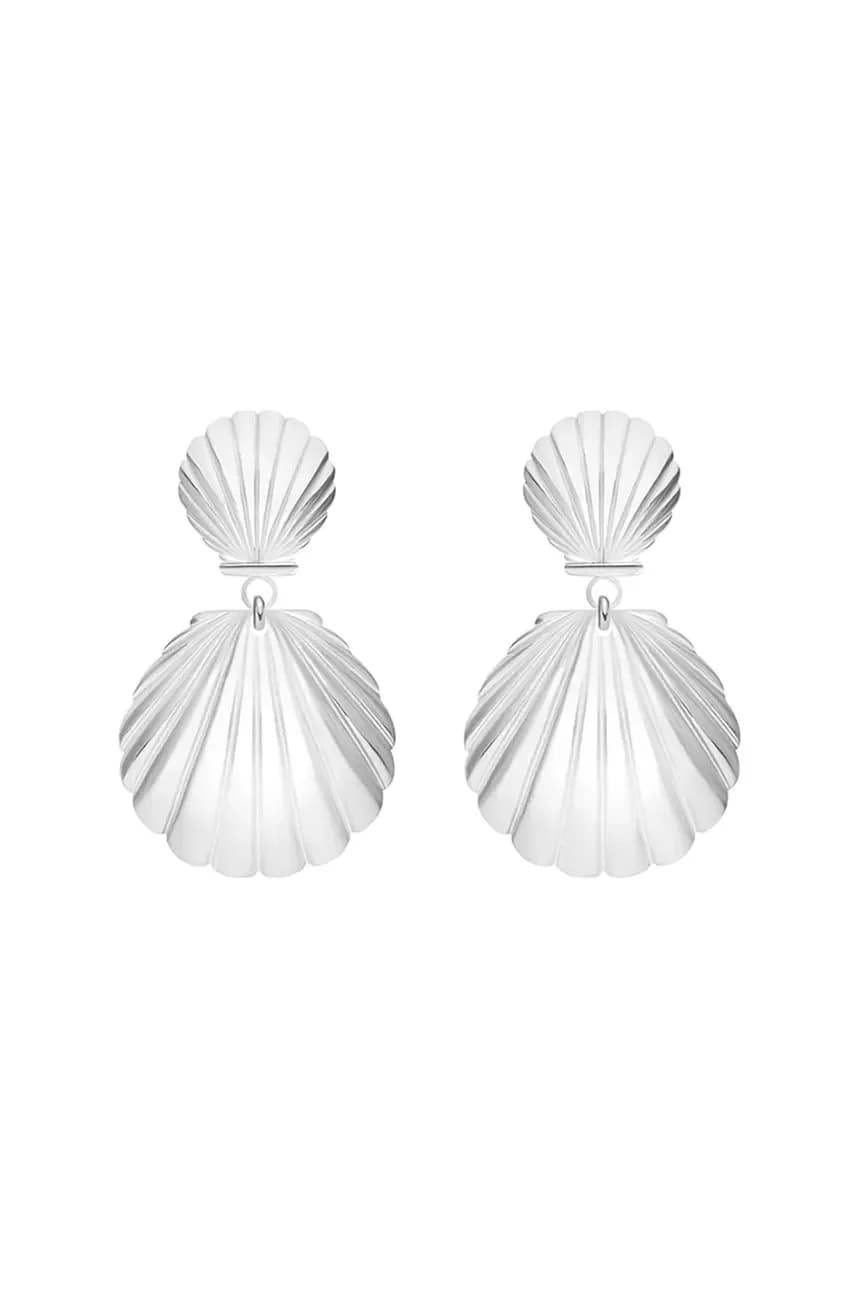 Посеребренные серьги Венера