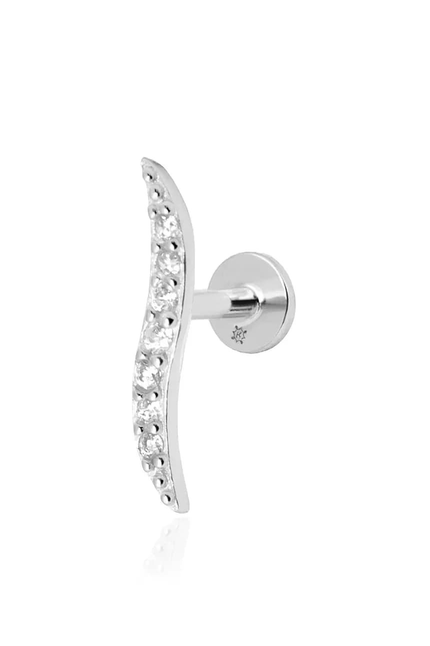 Серебряная серьга для пирсинга серебро для женщин