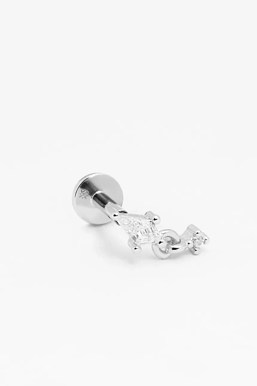 Серебряная серьга для пирсинга - фото 2