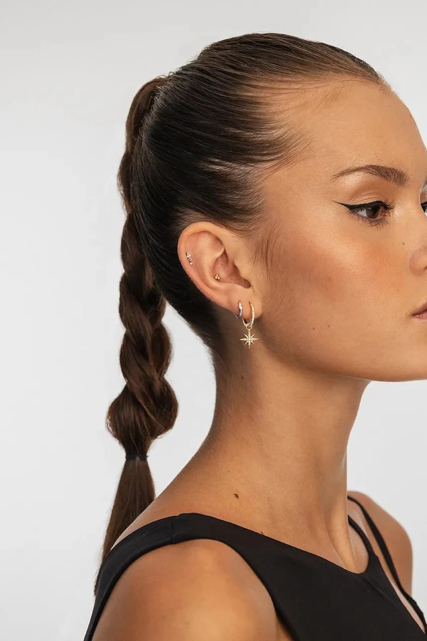 Серебряная серьга для пирсинга - фото 3