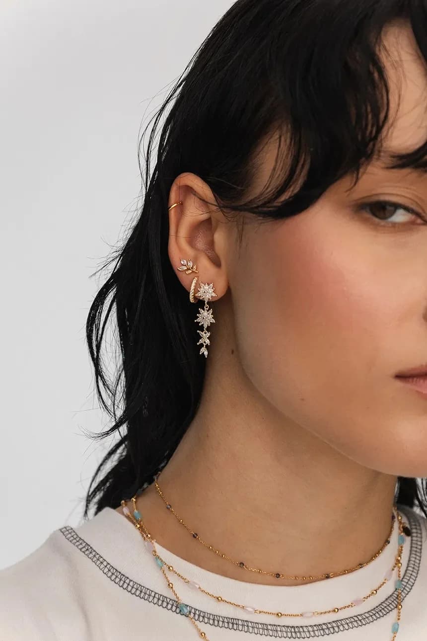 Позолоченные серебряные серьги ХИППИ - фото 4