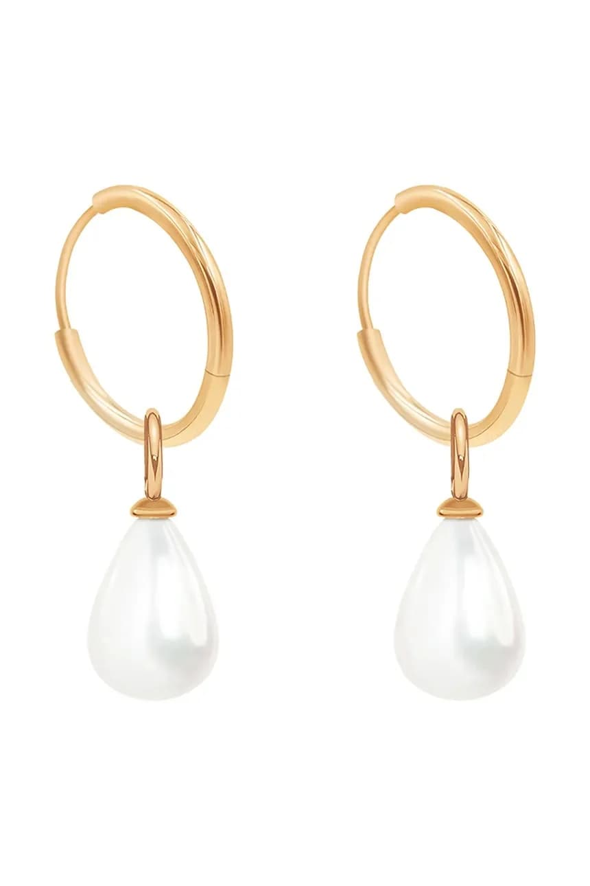 Позолоченные серьги с жемчугом