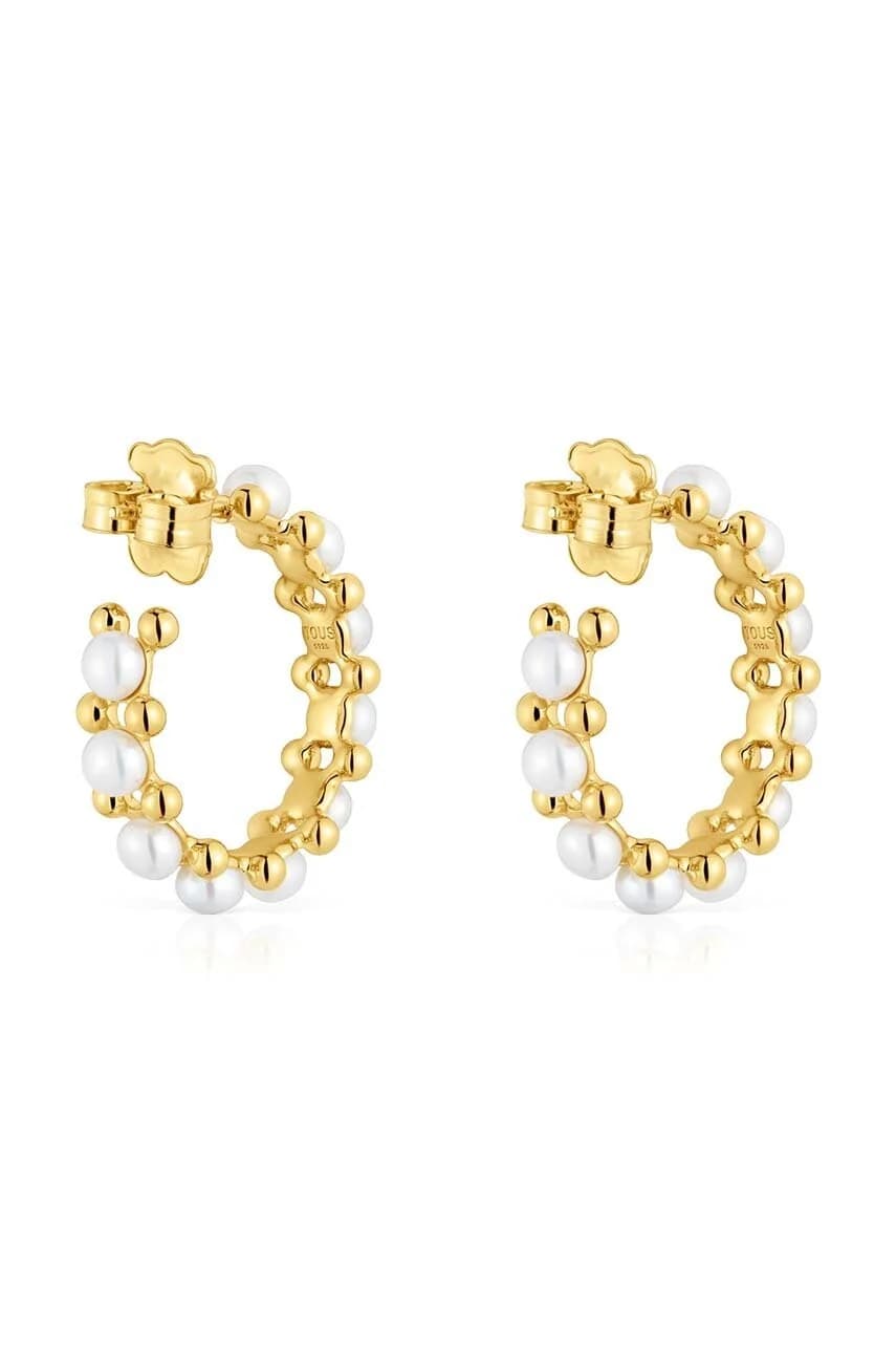 Позолоченные серебряные серьги - фото 3