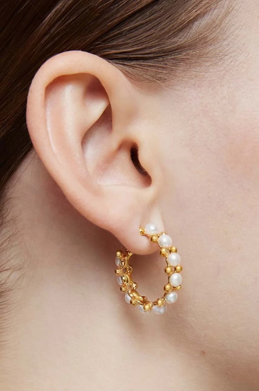 Позолоченные серебряные серьги - фото 4