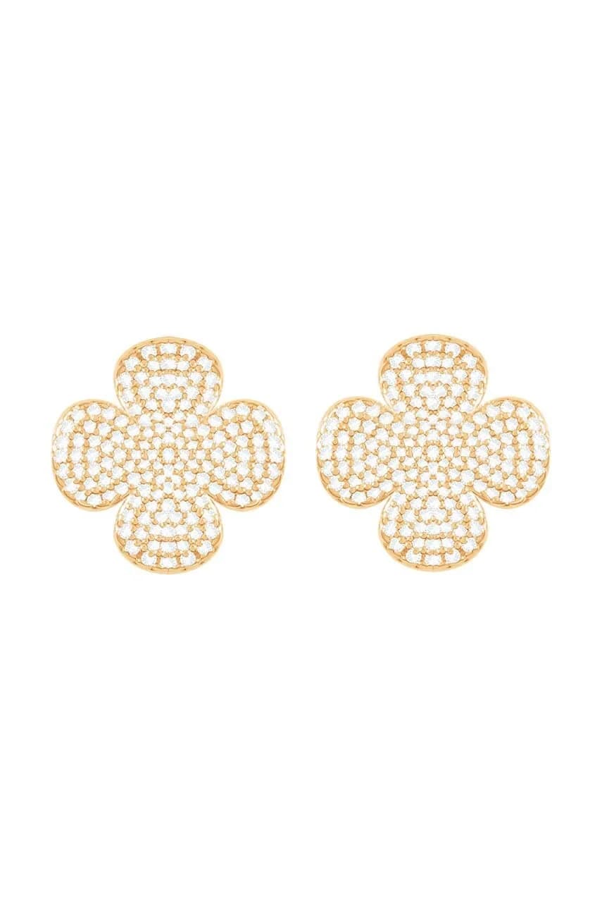 Позолоченные серьги Microsetting