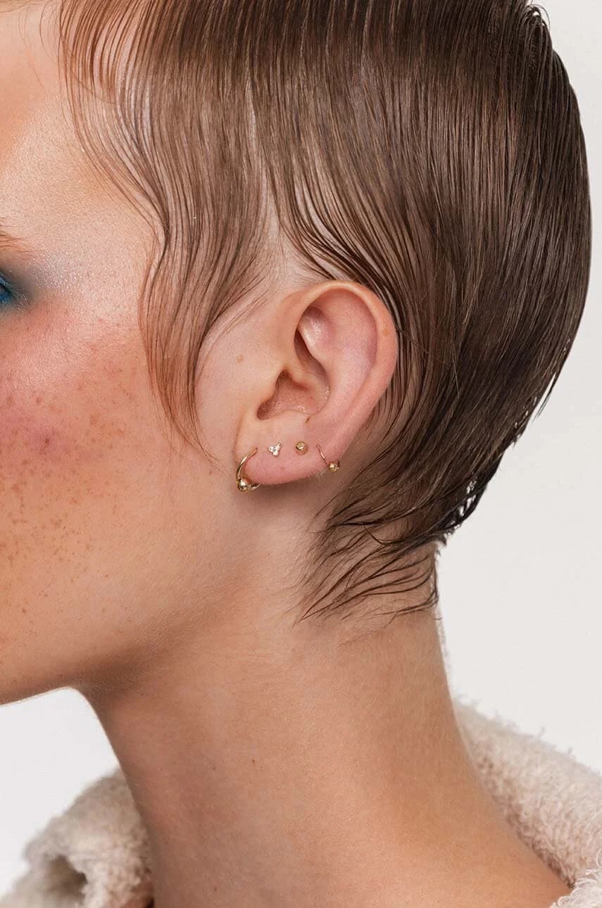 Золотая серьга ROCK IT для пирсинга - фото 3