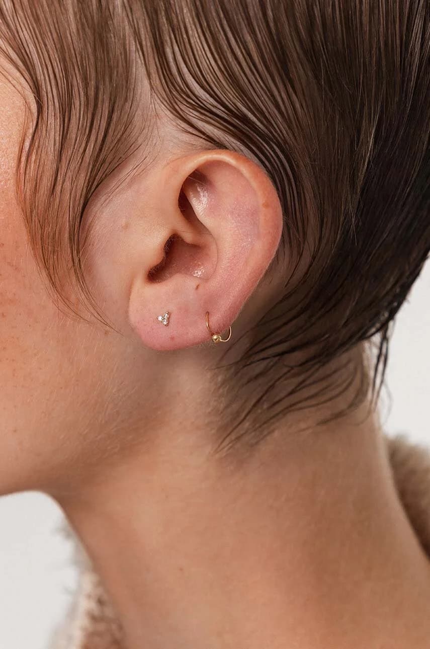 Золотая серьга ROCK IT для пирсинга - фото 4