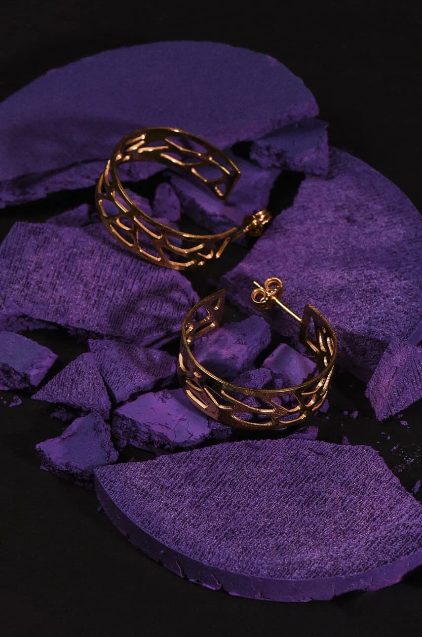 Позолоченные серебряные серьги