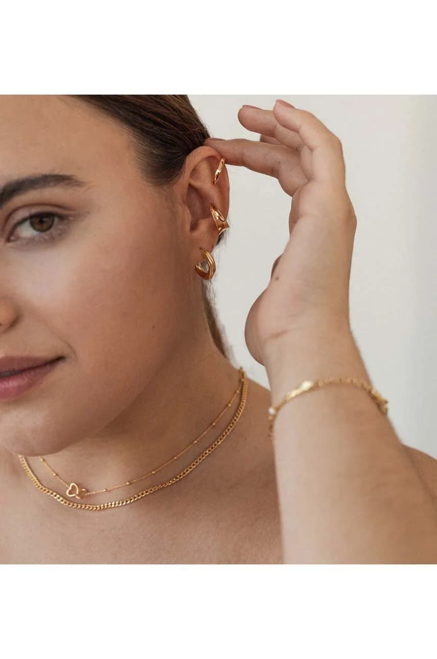 ВИНТАЖНЫЕ серебряные серьги с позолотой - фото 2