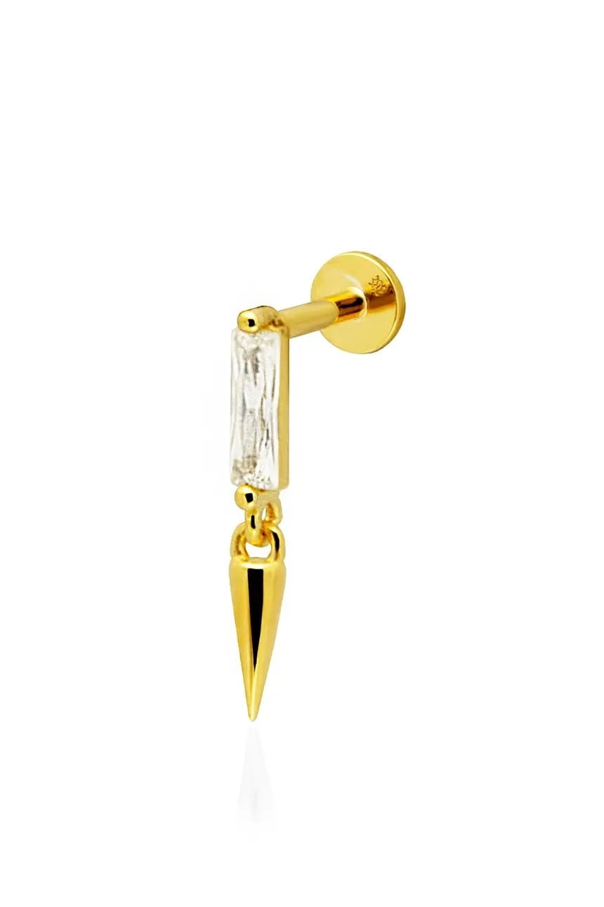 Позолоченная серебряная серьга