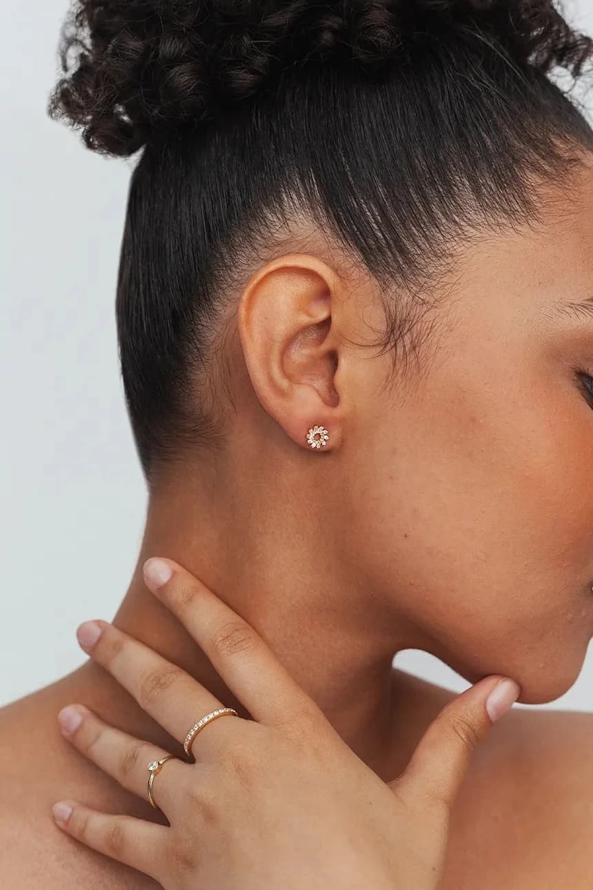 Серебряные серьги GLAMOUR с позолотой - фото 3