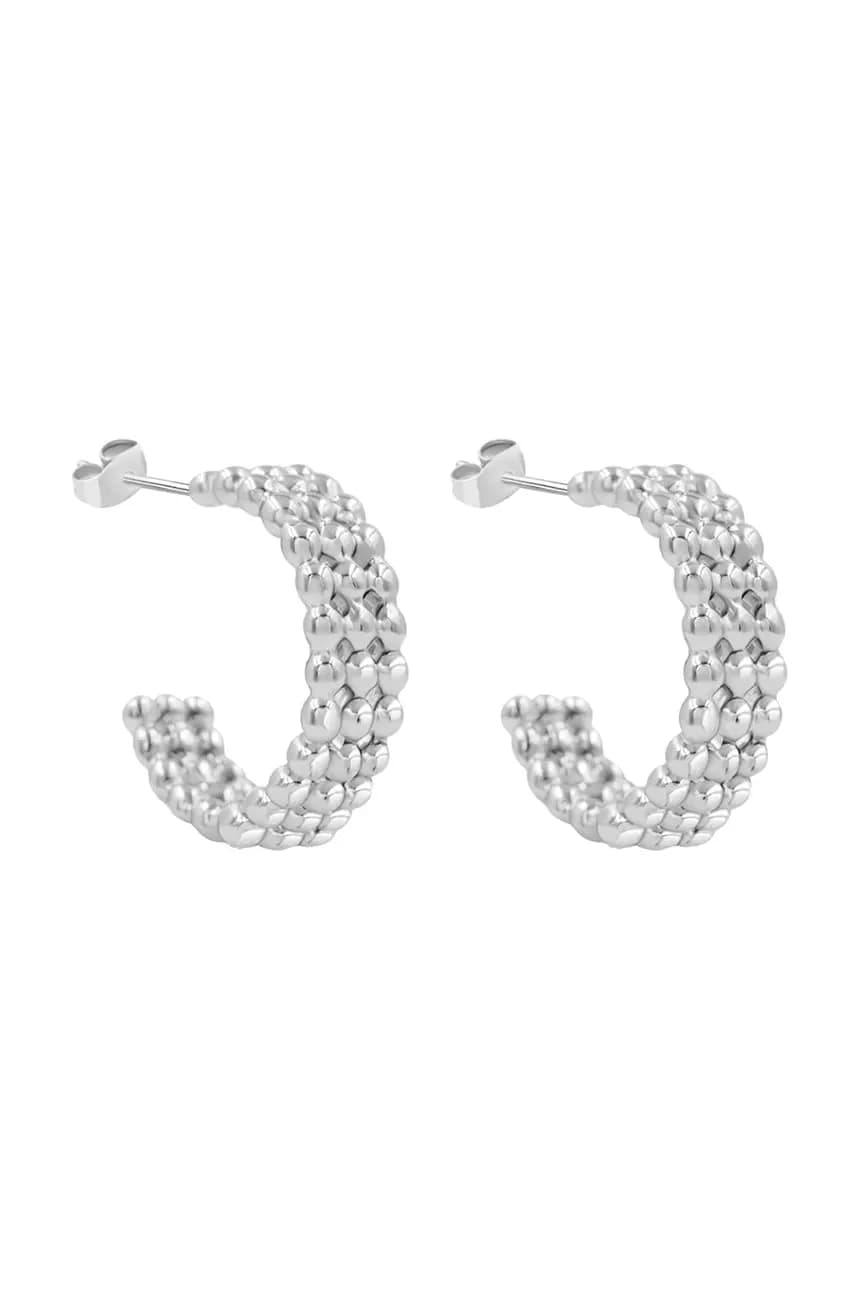 Этно посеребренные серьги