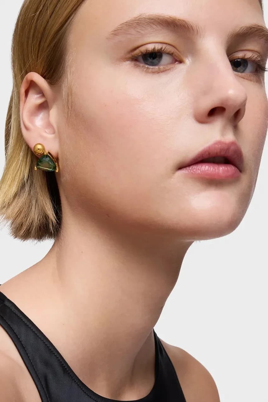 Позолоченные серебряные серьги Color Lab - фото 4