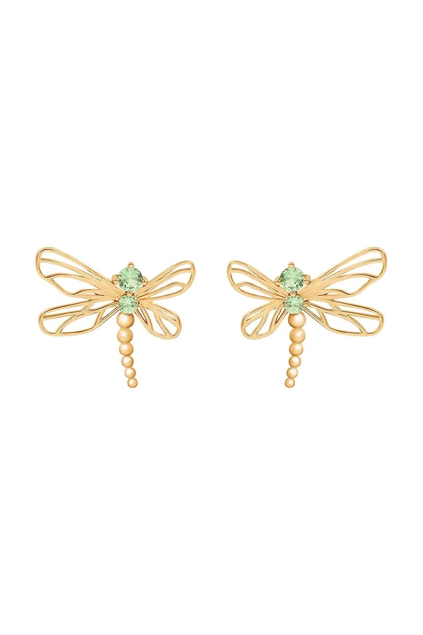 Позолоченные серьги Стрекоза