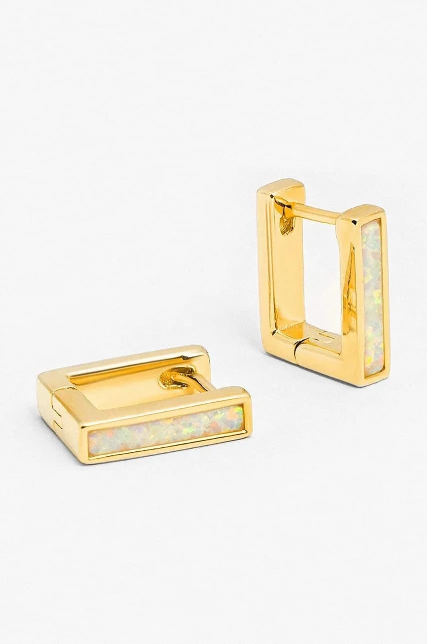 серебряные серьги DUO с позолотой - фото 2