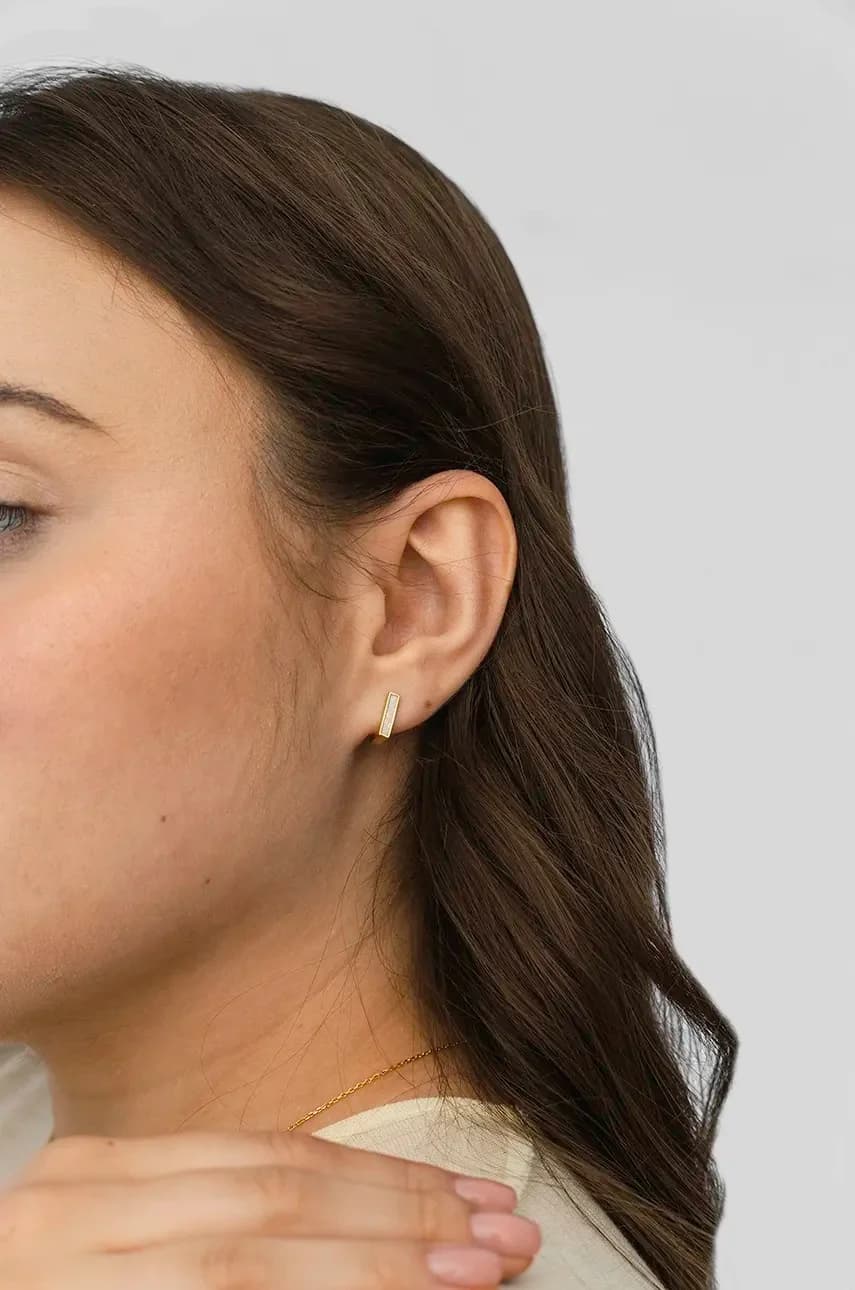 серебряные серьги DUO с позолотой - фото 3