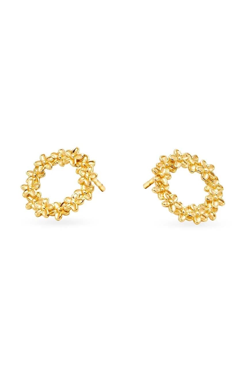 Позолоченные серебряные серьги ХИППИ