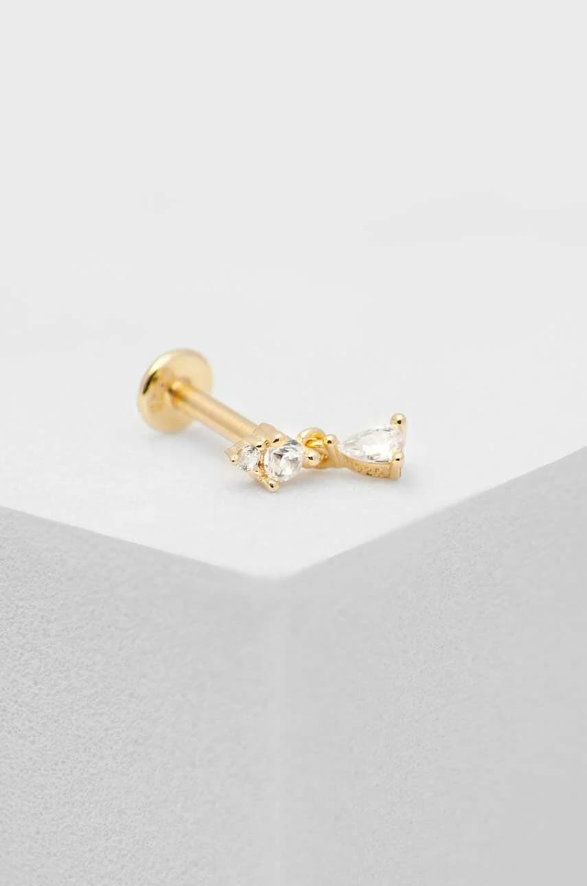 Позолоченная серебряная серьга ROCK IT - фото 2