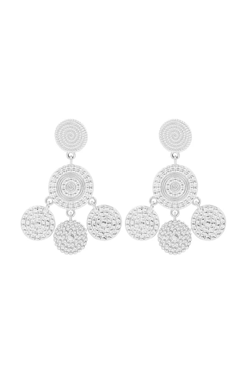 Посеребренные серьги в стиле бохо