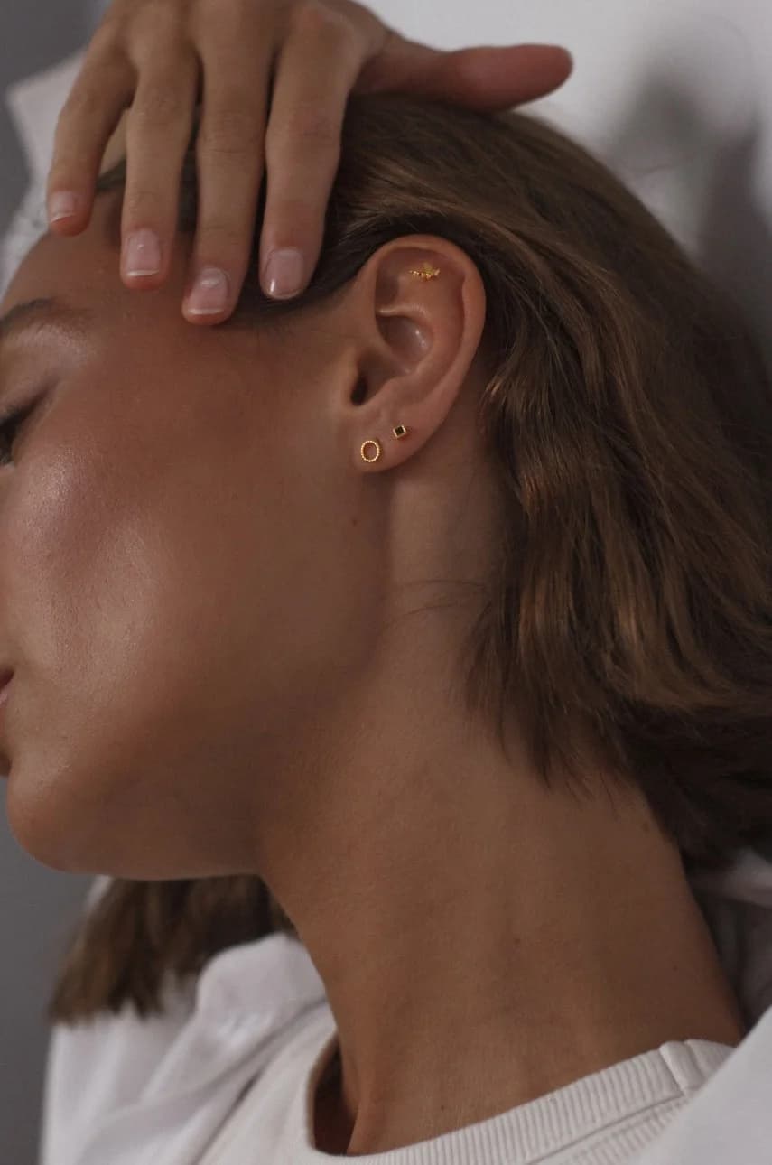 Позолоченная серебряная серьга Piercing Rock It - фото 2