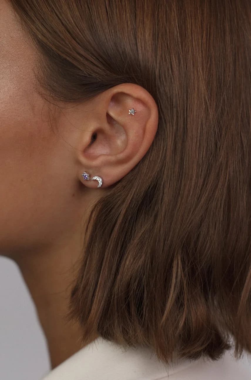 Серебряная серьга Piercing Rock It серебро для женщин - фото 2