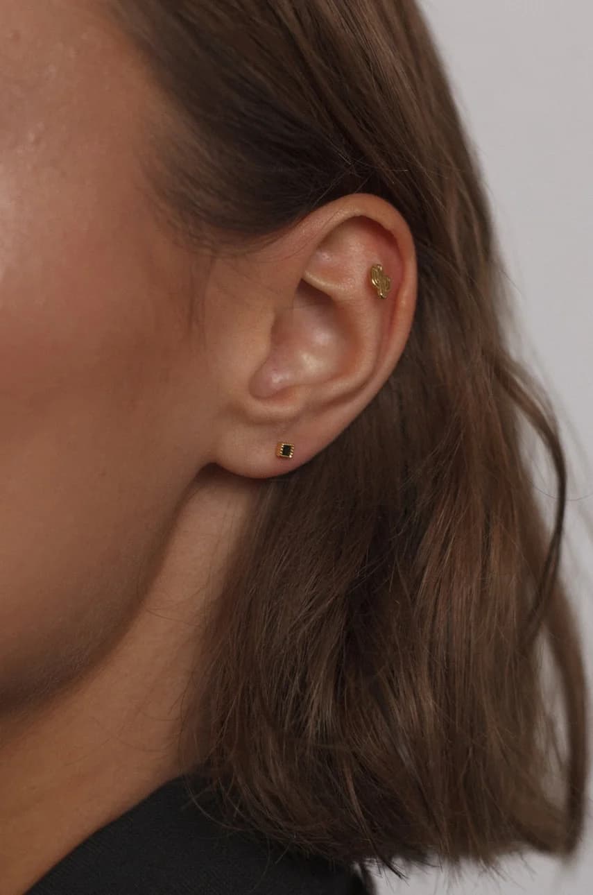 Позолоченная серебряная серьга Piercing Rock It - фото 2