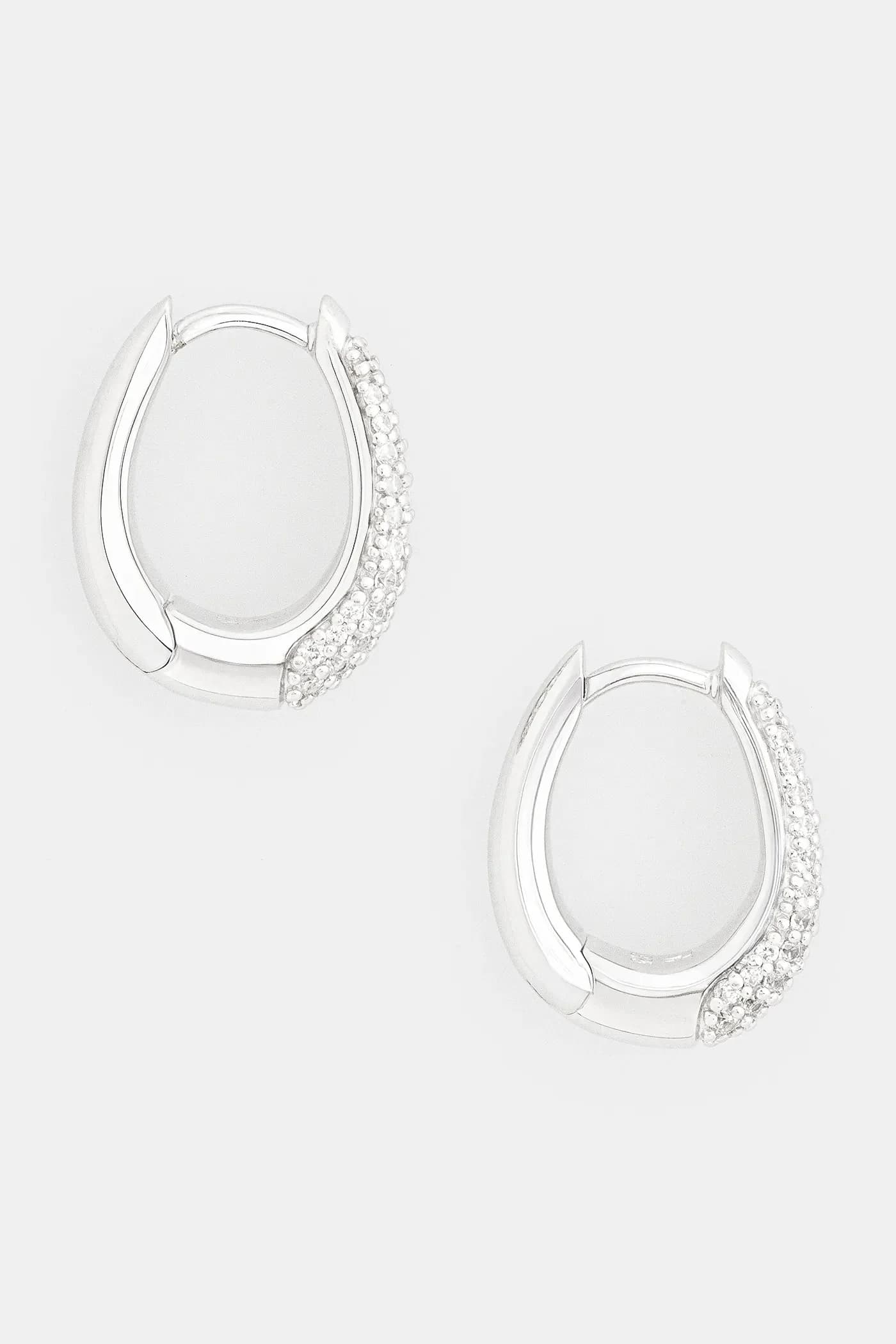 Серебряные серьги Liz Hoops Pave
