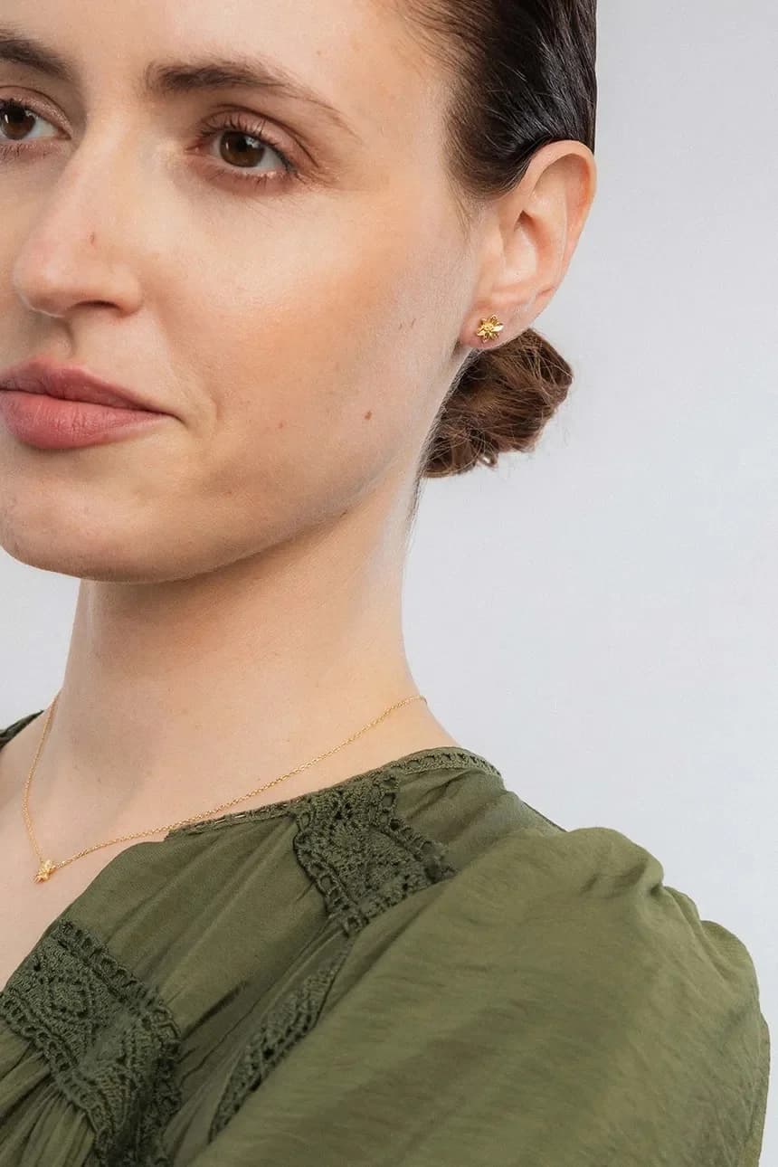 Позолоченные серебряные серьги ХИППИ - фото 3