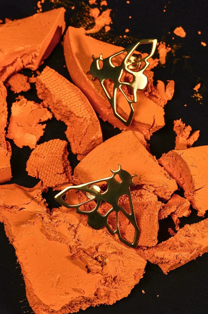 Позолоченные серебряные серьги