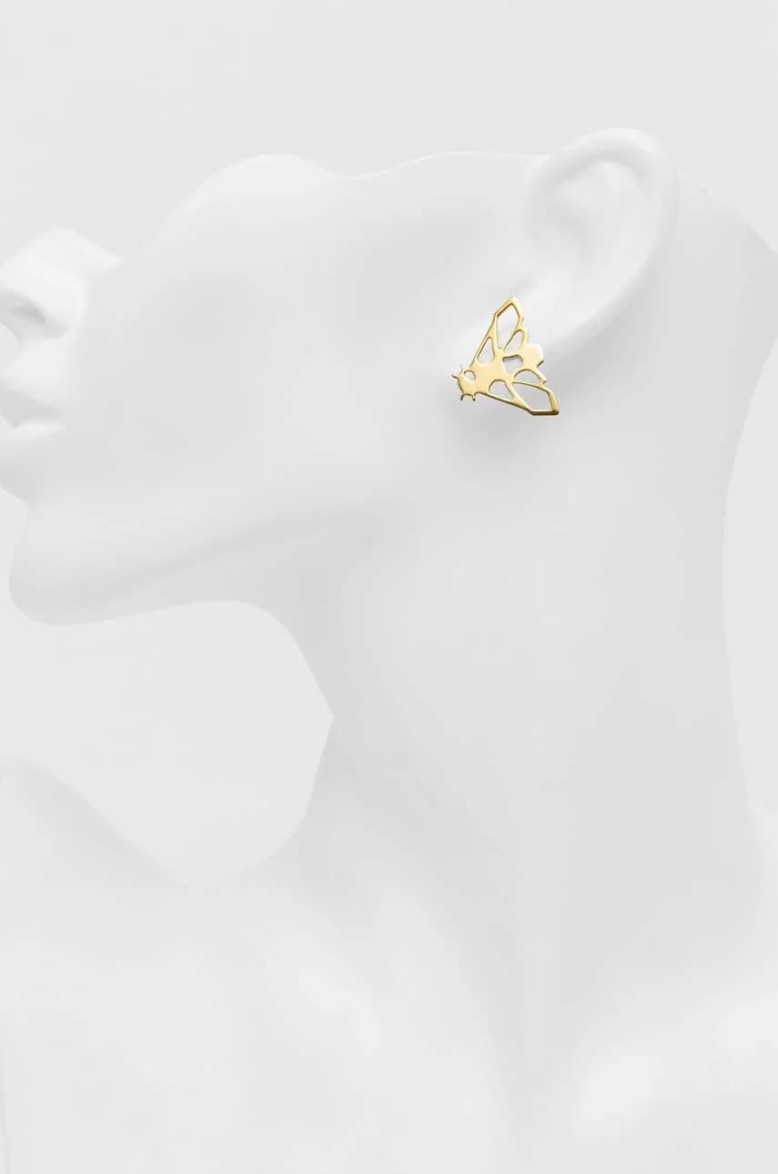 Позолоченные серебряные серьги - фото 4