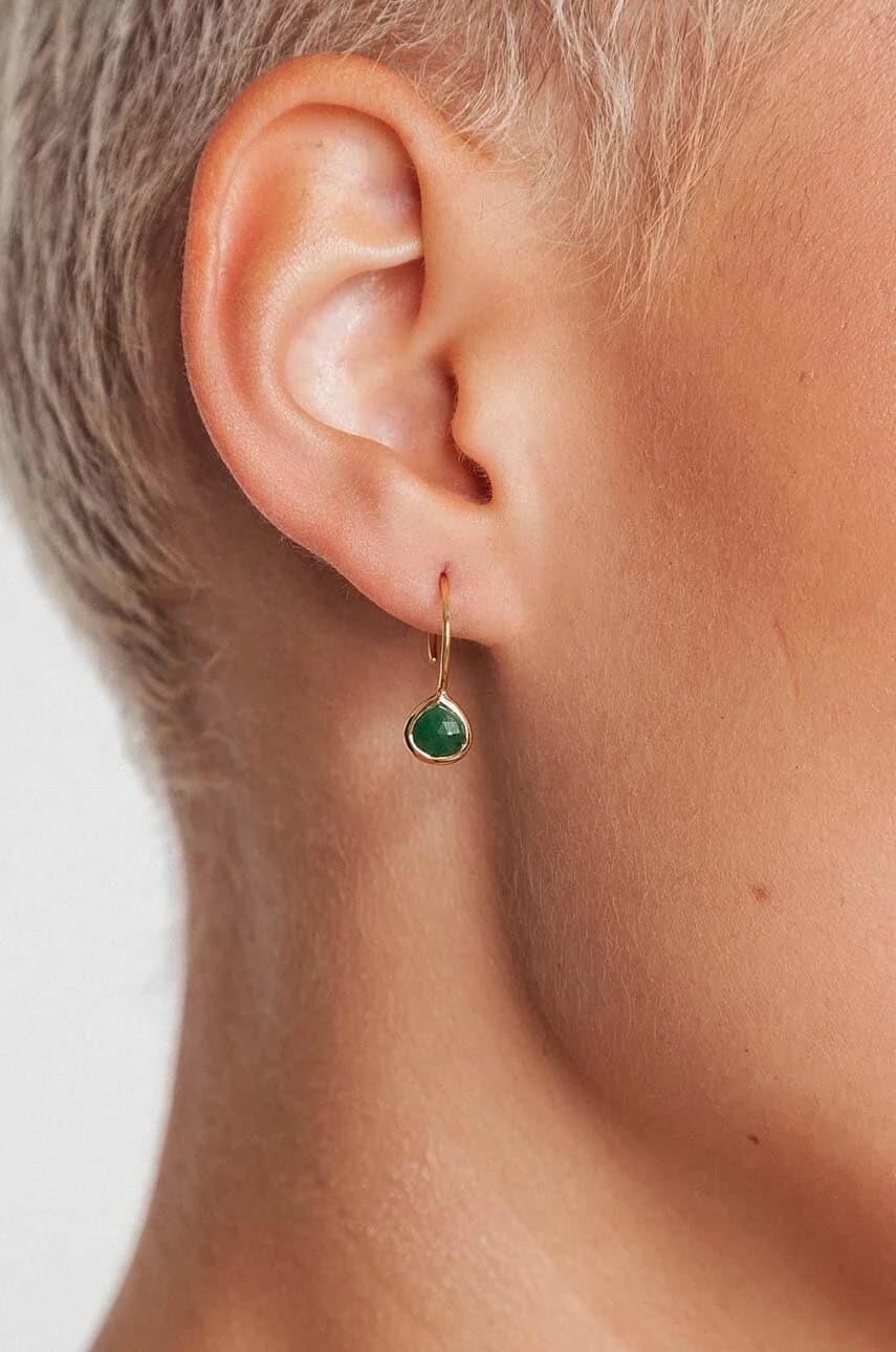 серебряные серьги DUO с позолотой - фото 3