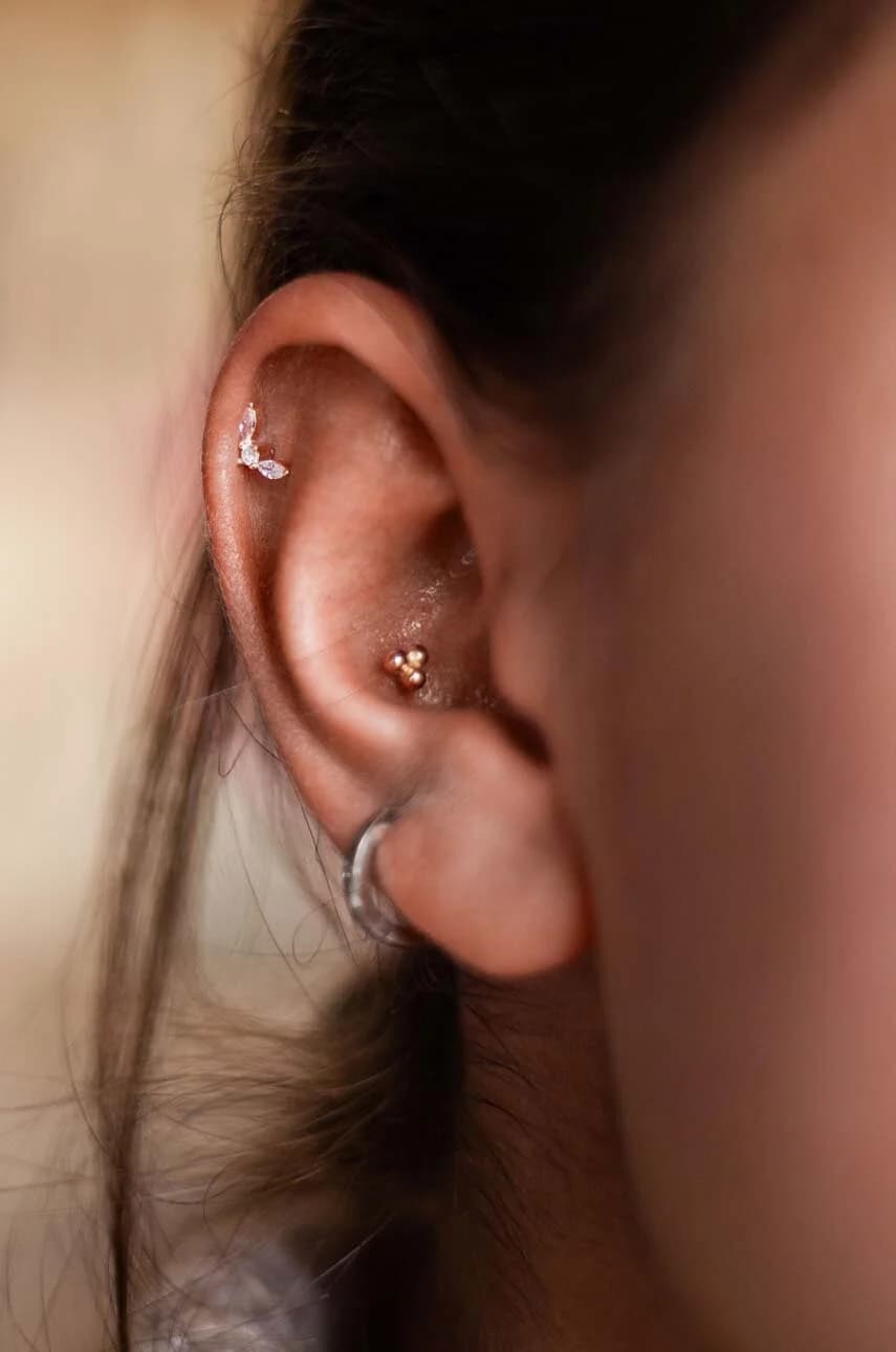 Позолоченная серебряная серьга ROCK IT - фото 3