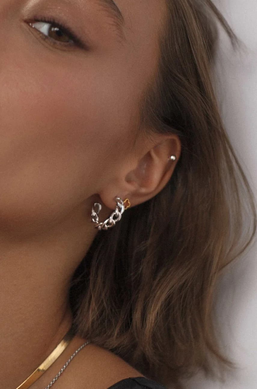 Серебряная серьга Piercing Rock It - фото 2