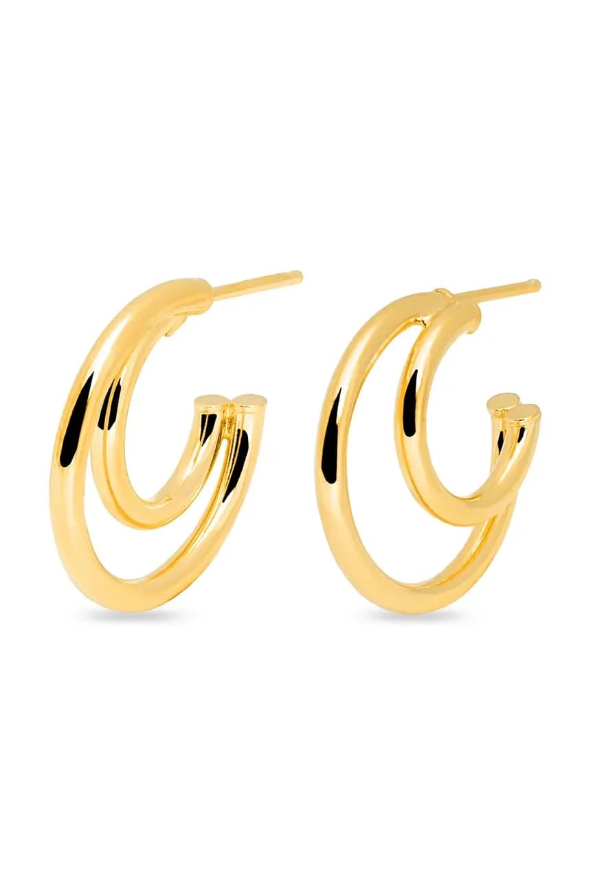 Позолоченные серебряные серьги