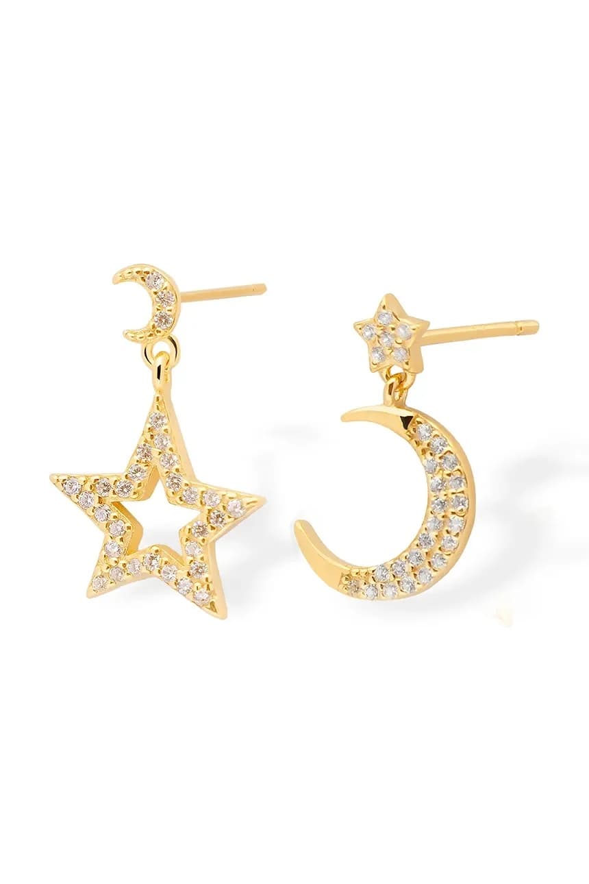 позолоченные серебряные серьги SKY