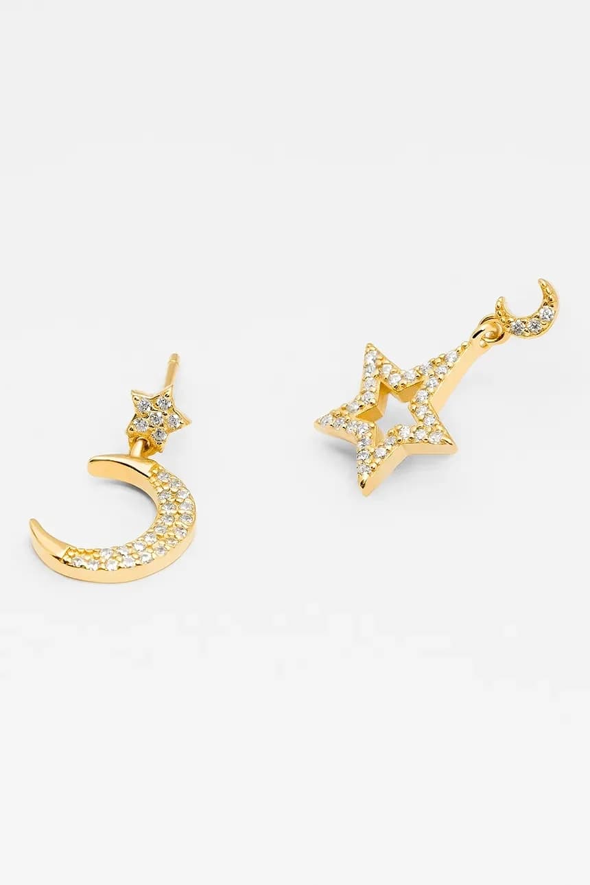 позолоченные серебряные серьги SKY - фото 2